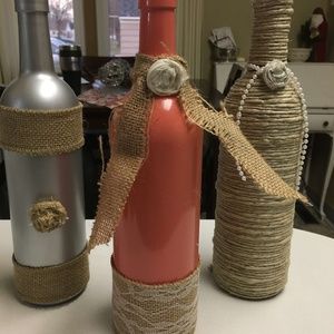 Decorated wine bottles